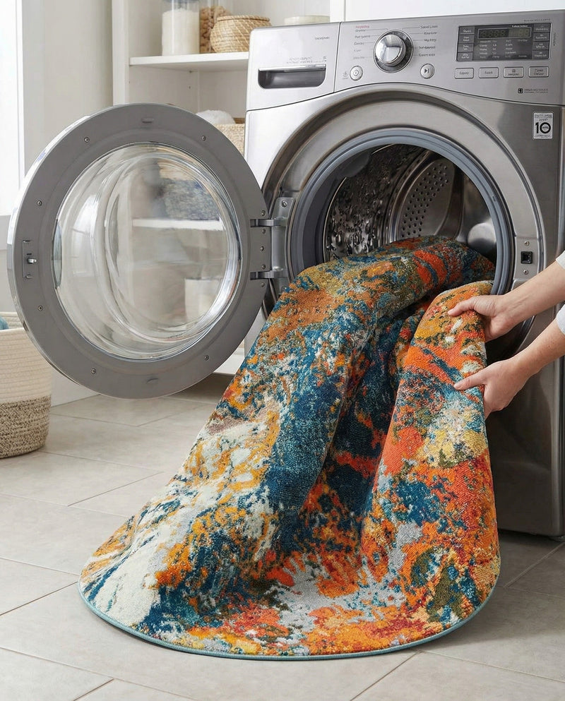 Colorburst Oasis Collection Area Rug -  Chroma Round Multi  lifestyle 28