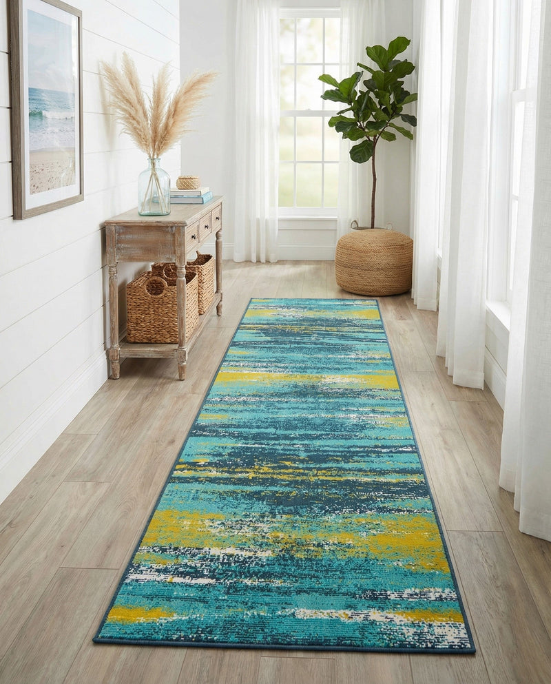 Seaside Haven Rugs Collection Area Rug -  Sandbar Runner Multi.Blue  lifestyle 60