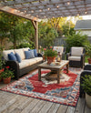 Patio Heritage Collection Area Rug -  Alcove Rectangle Red and Navy Blue  lifestyle 15
