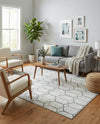 Garden Maze Retreat Collection Area Rug - Hedgegrove Rectangle White  lifestyle 10