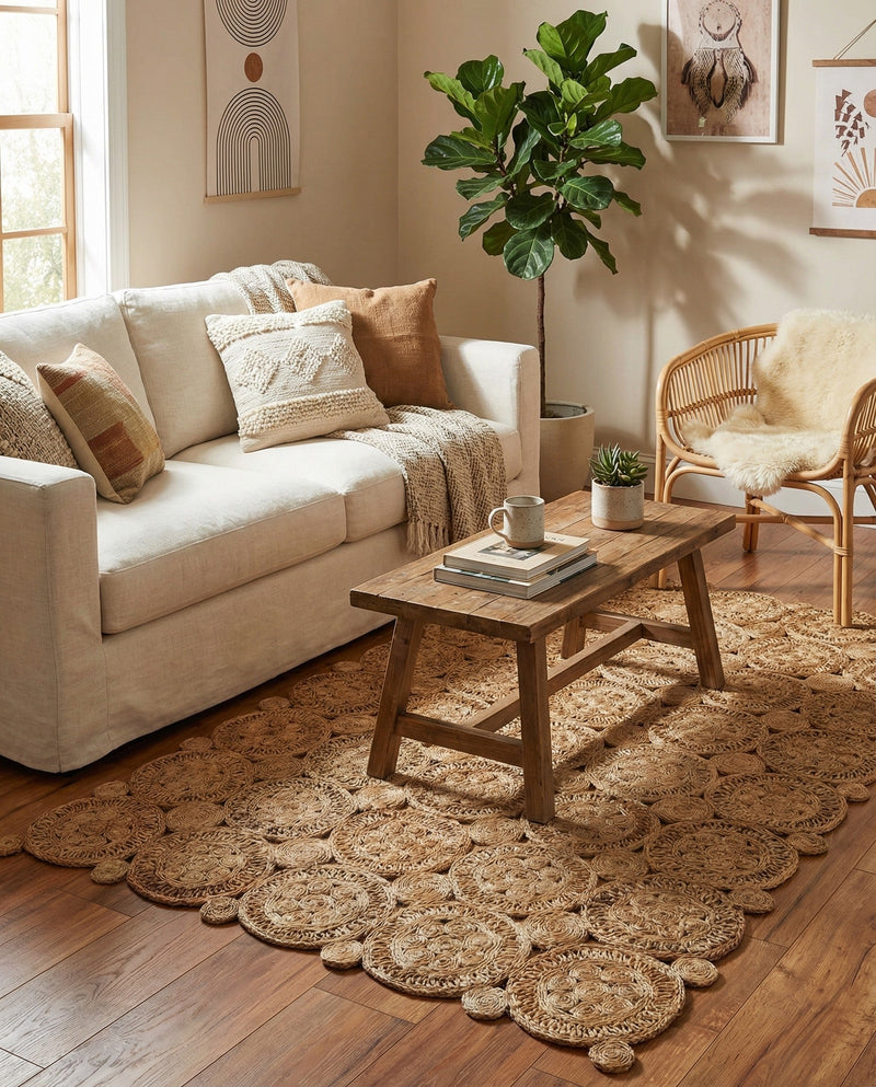 Woven Seaside Jute Collection Area Rug - Whittaker Rectangle Natural  lifestyle 7