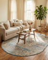 Coastal Haven Collection Area Rug - Seabreeze (Multi) Oval Multi  lifestyle 73