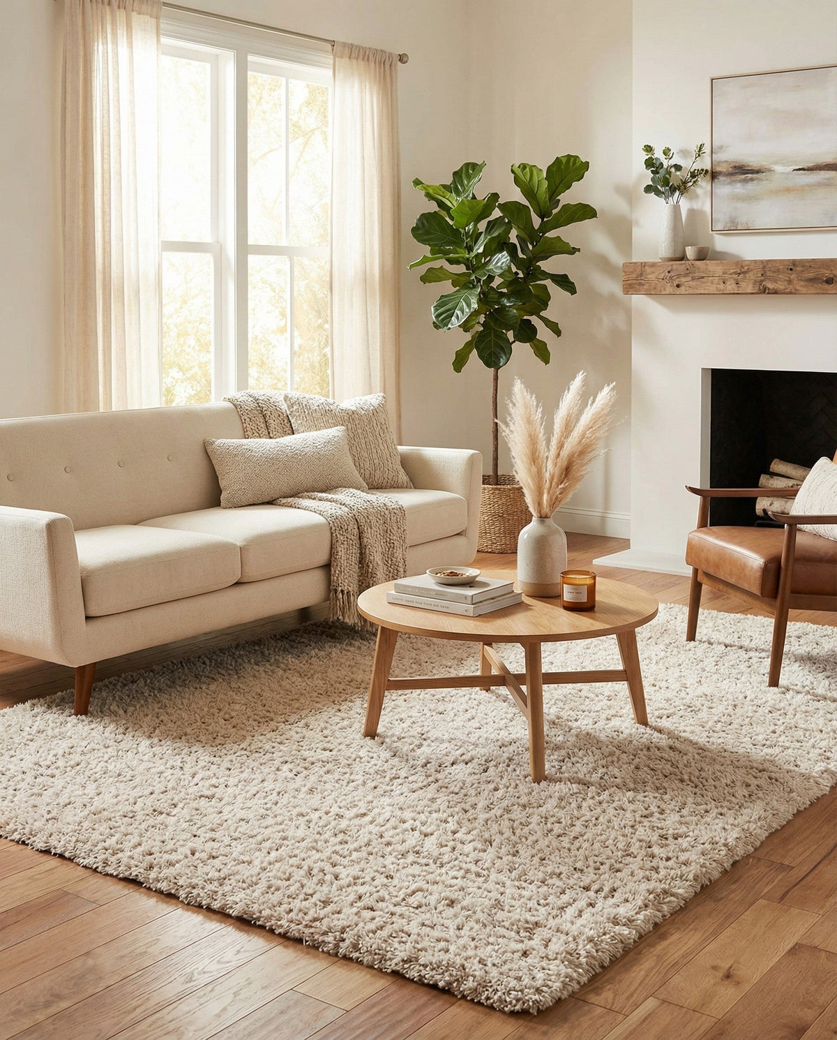 Eternal Plush Oasis Collection Area Rug -  Tranquility (Linen) Rectangle Linen  lifestyle 8
