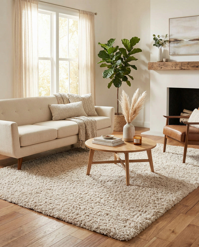 Eternal Plush Oasis Collection Area Rug -  Tranquility (Linen) Rectangle Linen  lifestyle 8