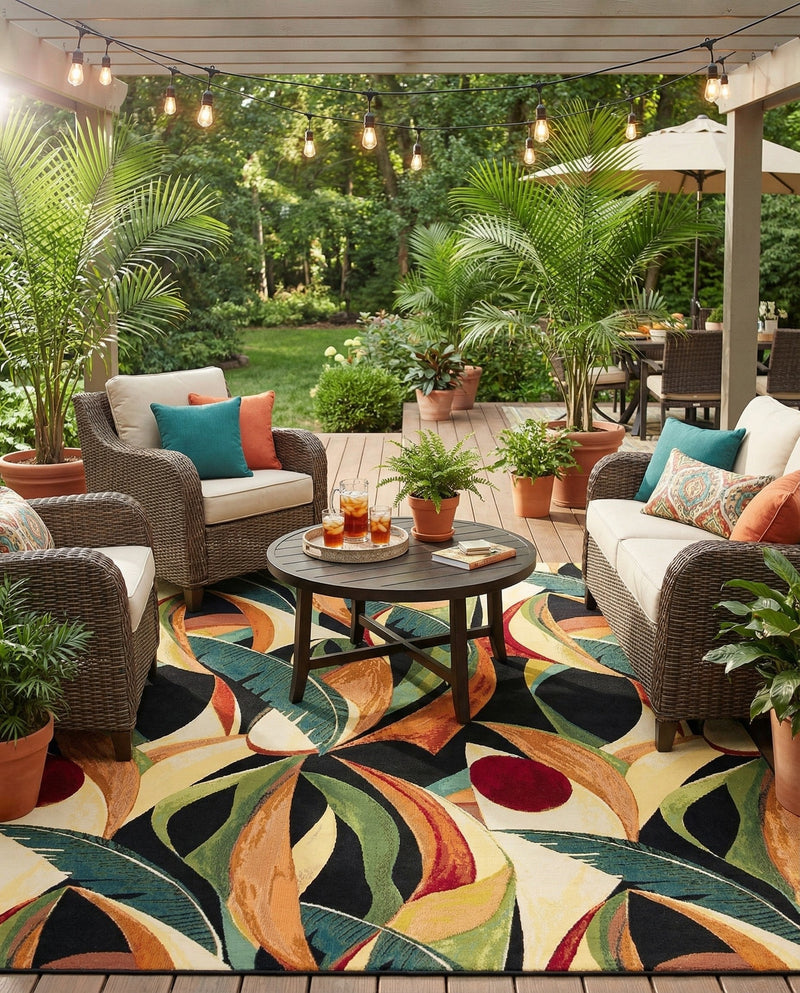 Seaside Blooms Collection Area Rug -  Tivoli Rectangle Multi  lifestyle 17