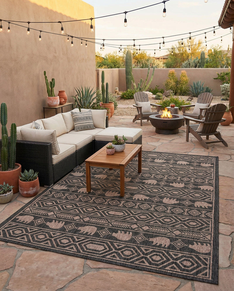 Mesa Oasis Rugs Collection Area Rug - Sundown Rectangle Black  lifestyle 5