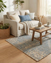 Savannah Threads Collection Area Rug -  Kalahari Rectangle Antique Blue  lifestyle 6
