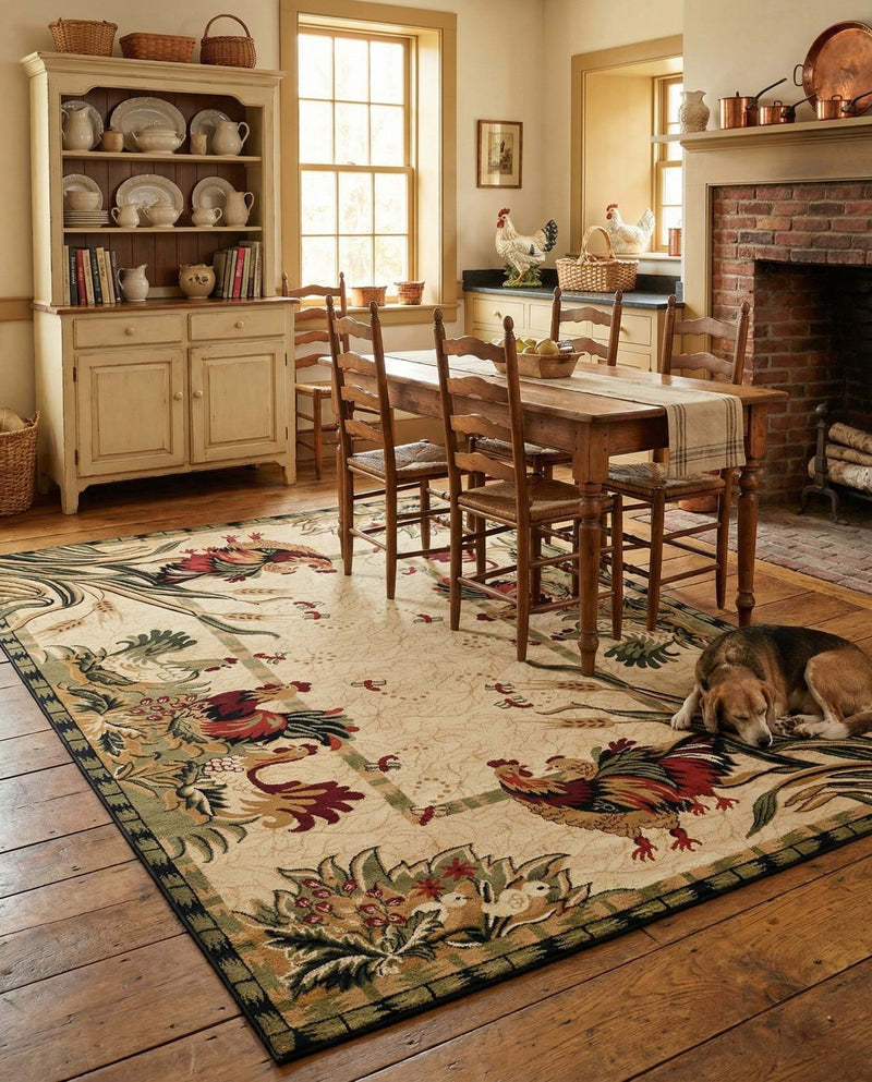 Rural Charm Collection Area Rug - Meadowbrook Rectangle Cream  lifestyle 32
