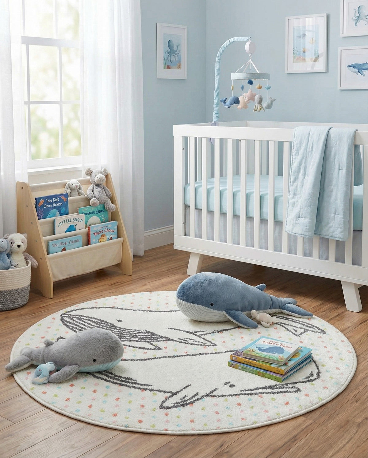 Wonder Tykes Collection Area Rug -  Patchwork Round Gray  lifestyle 4