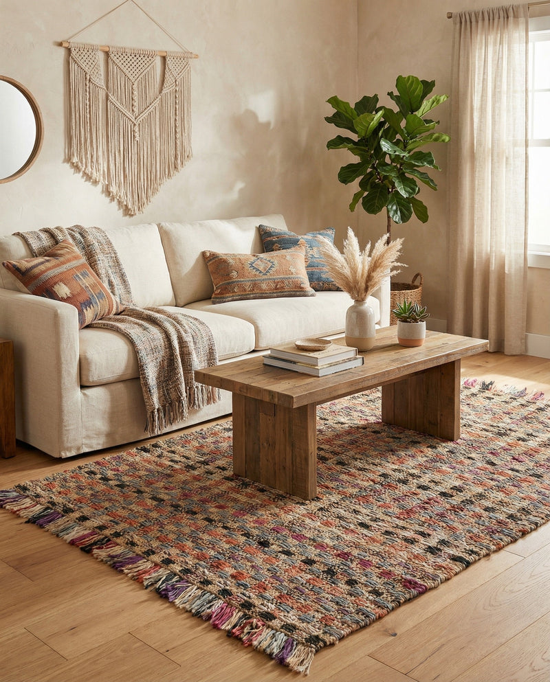 Savannah Jute Collection Area Rug - Malibu Rectangle Multi  lifestyle 12