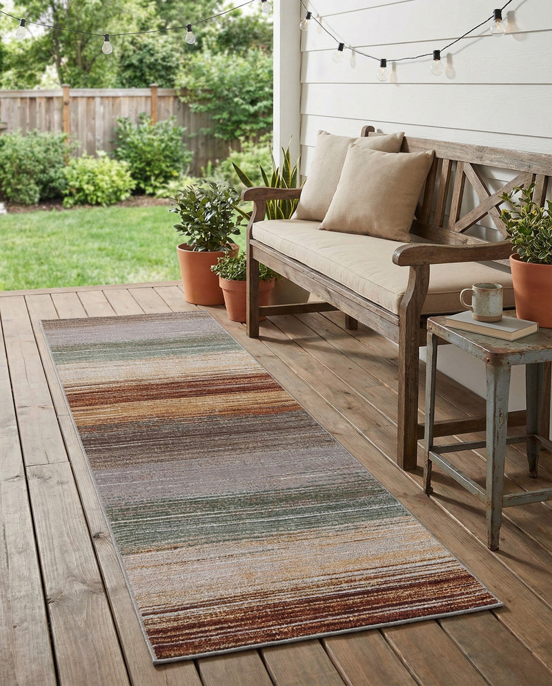 Urban Terrace Collection Area Rug -  Corsica Runner Multi  lifestyle 58