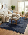 Thar Cotton Collection Area Rug - Jaisalmer (Navy Blue) Rectangle Navy Blue  lifestyle 6