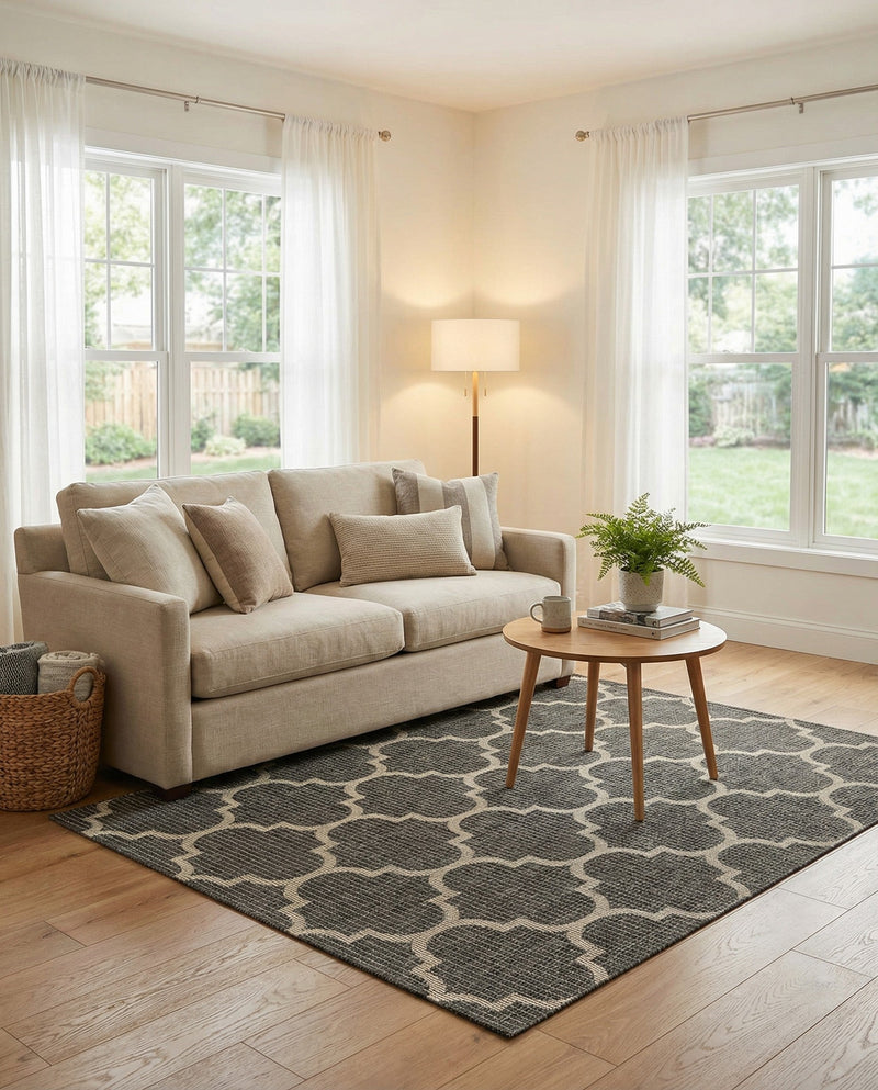 Savannah Pergola Collection Area Rug - Arbor (Black) Rectangle Black  lifestyle 24