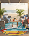 Seaside Haven Rugs Collection Area Rug -  Dockside Round Multi  lifestyle 74
