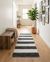 Tassel Trail Collection Area Rug - Pathway (Navy Blue) Runner Navy Blue  lifestyle 84