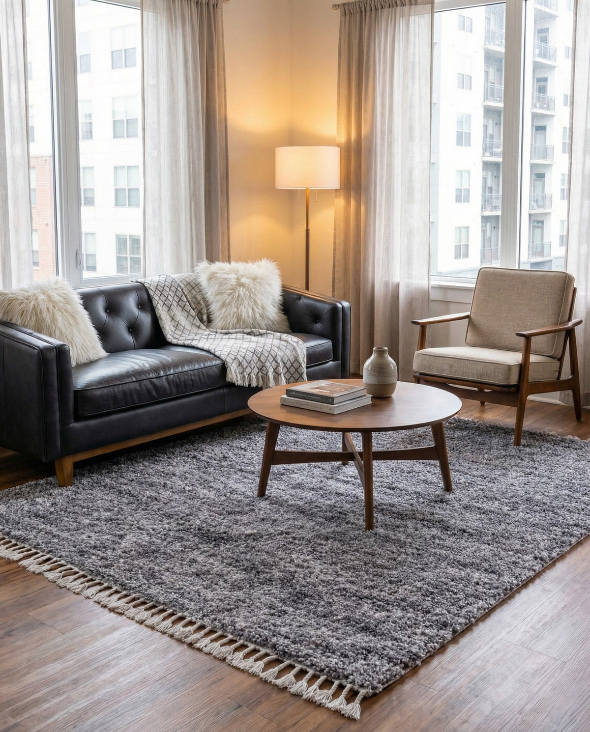 Cozy Cove Shag Collection Area Rug -  Harbor Square Gray  lifestyle 97