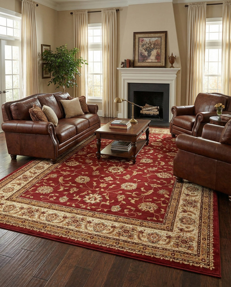 Jaipur Elegance Collection Area Rug -  Nahargarh (Red) Rectangle Red  lifestyle 12