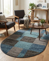Autumn Meadow Collection Area Rug -  Sycamoreside (Blue Gray) Oval Blue Gray  lifestyle 56