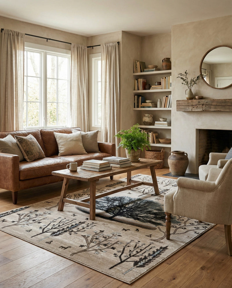 Coastal Haven Collection Area Rug -  Coastline Rectangle Beige  lifestyle 14