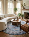 Zahara Oasis Collection Area Rug -  Marrakech Round Blue  lifestyle 79