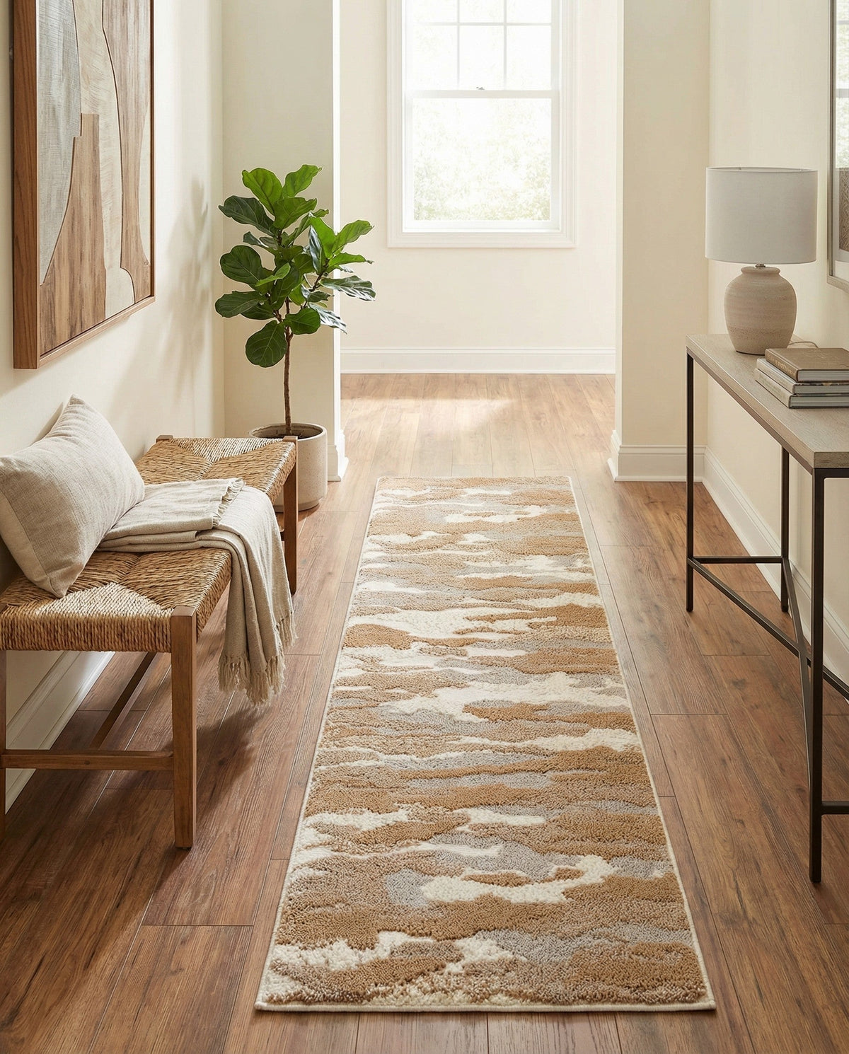 Sienna Collection Area Rug -  Veneto Runner Caramel and Ivory  lifestyle 101