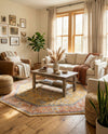 Seville Stripes Collection Area Rug - Cadiz (Yellow) Octagon Yellow  lifestyle 62