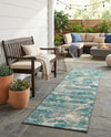Urban Terrace Collection Area Rug -  Gazebo Runner Aqua Blue  lifestyle 59