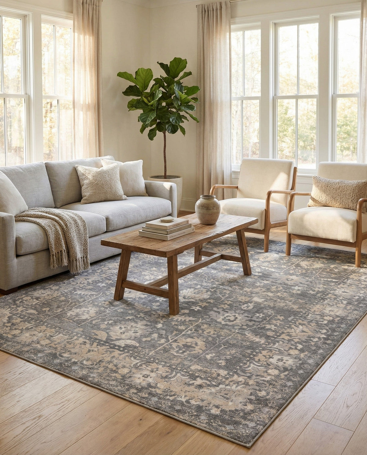 Cascade Range Collection Area Rug -  Shasta (Gray) Rectangle Gray  lifestyle 12