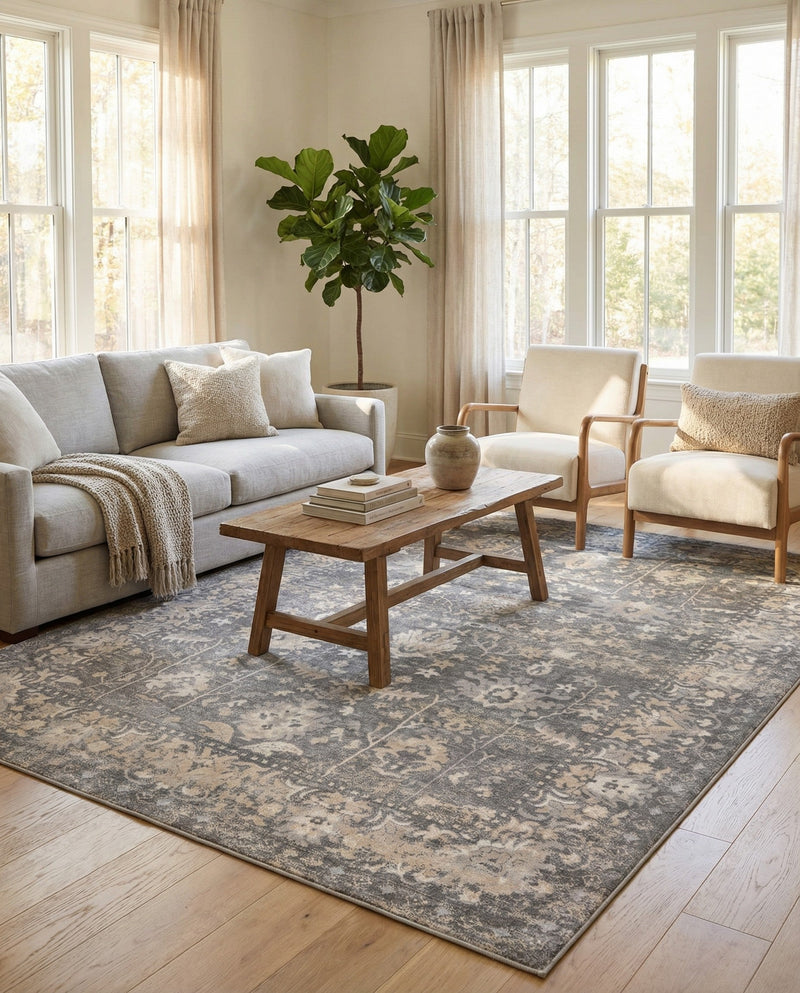 Cascade Range Collection Area Rug -  Shasta (Gray) Rectangle Gray  lifestyle 12
