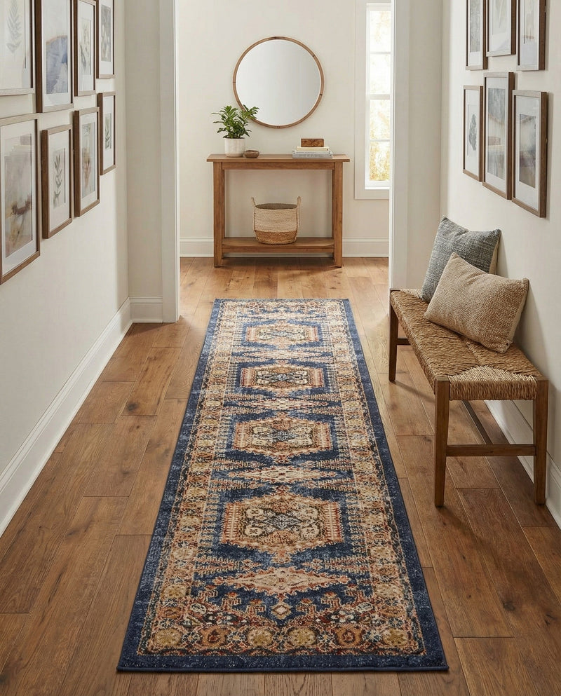 Eden Oasis Collection Area Rug -  Refuge (Blue) Runner Blue  lifestyle 63