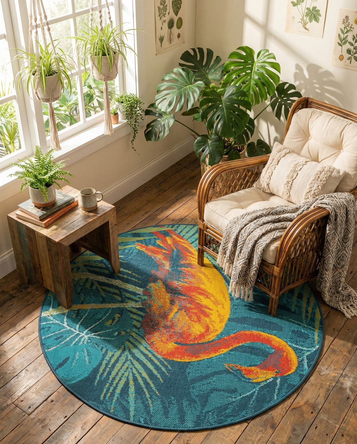 Seaside Haven Rugs Collection Area Rug -  Tidepool Round Multi  lifestyle 48