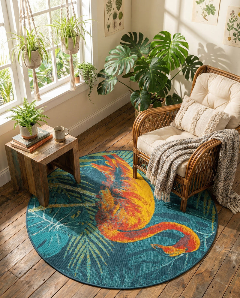 Seaside Haven Rugs Collection Area Rug -  Tidepool Round Multi  lifestyle 48