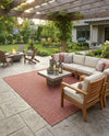 Seaside Serenity Collection Area Rug - Veranda (Rust Red) Rectangle Rust Red  lifestyle 12