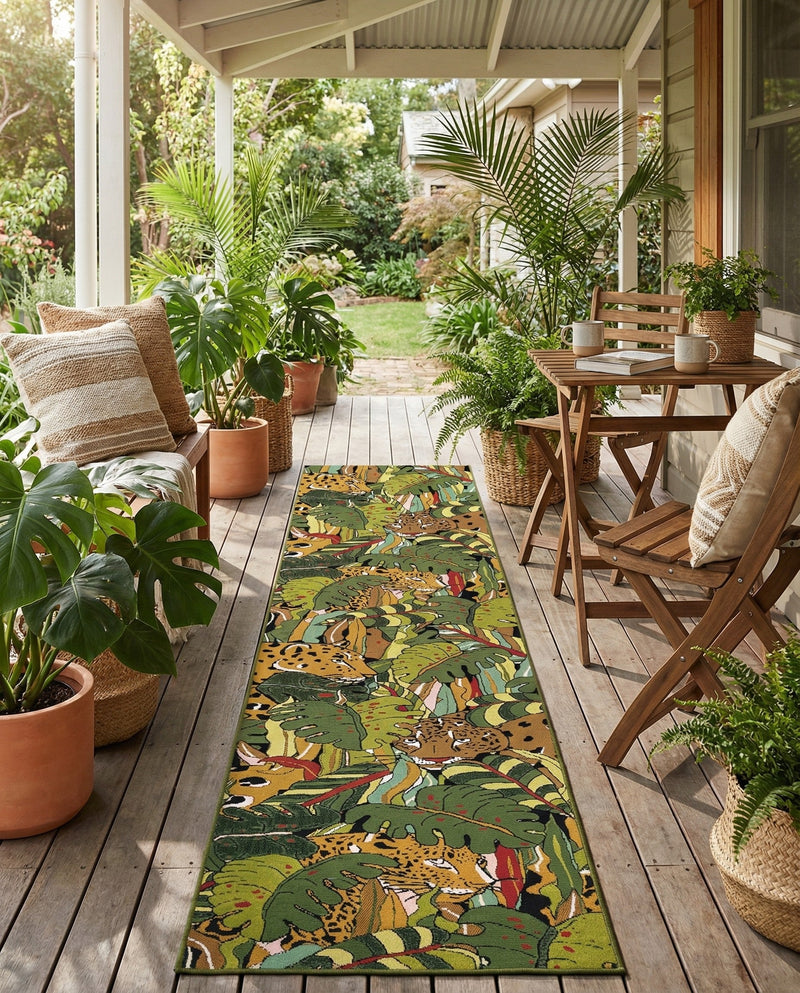 Seaside Blooms Collection Area Rug -  Sorrento Runner Green  lifestyle 54