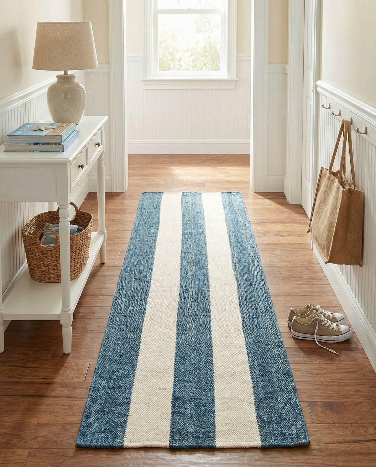Martha's Vineyard Blueprints Collection Area Rug - Edgartown Runner Sky blue  lifestyle 188