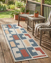 Coastal Terrace Collection Area Rug -  Sail Runner Ivory and Blue  lifestyle 51