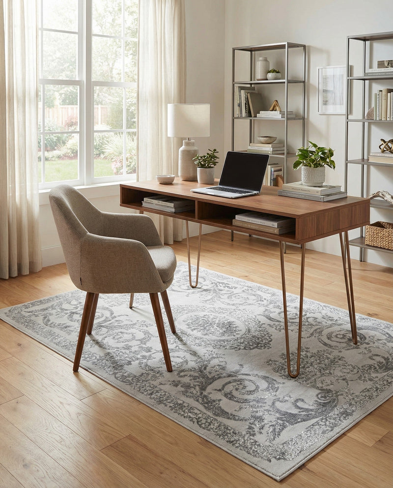 Bloomsbury Elegance Collection Area Rug - Mayfair Rectangle Gray  lifestyle 44