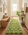 Berber Lattice Shag Collection Area Rug - Atlas (Green) Runner Green  lifestyle 37
