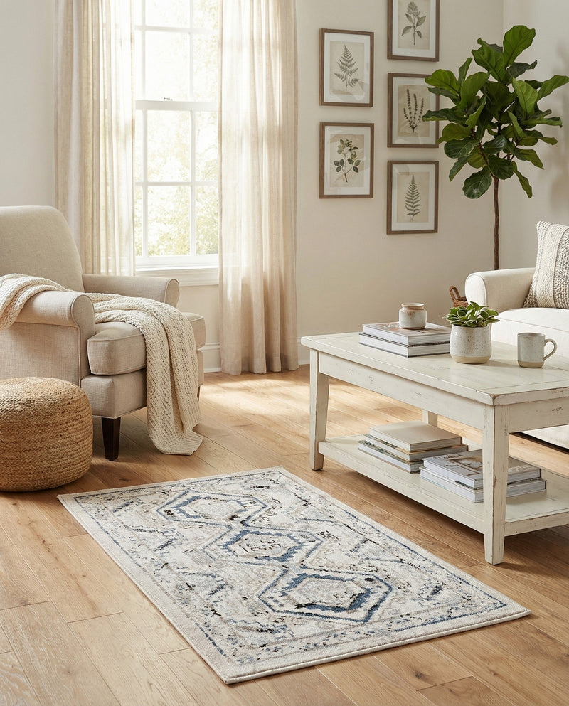 Savannah Elegance Collection Area Rug -  Tybee (Gray Blue) Rectangle Gray Blue  lifestyle 6