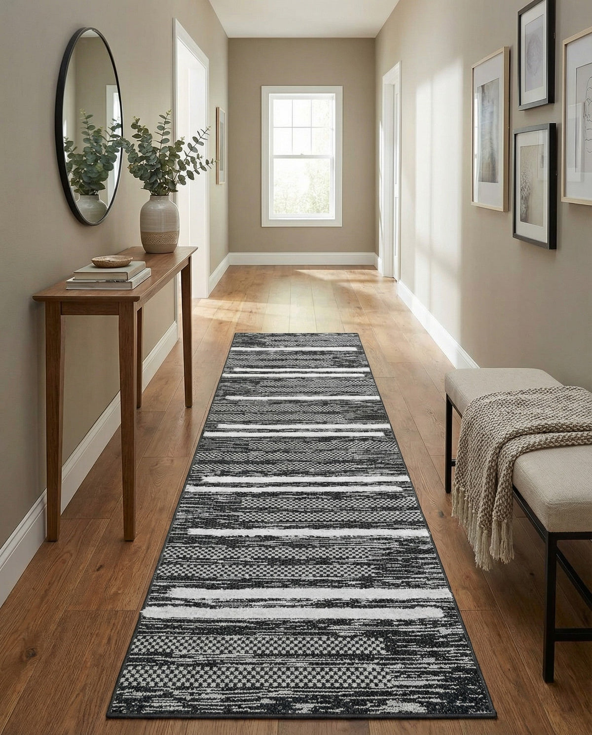 Cathedral Elegance Collection Area Rug - Chapel Runner Black  lifestyle 155