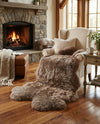 Arctic Lambskin Luxe Collection Area Rug - Tundra Rectangle Beige  lifestyle 25