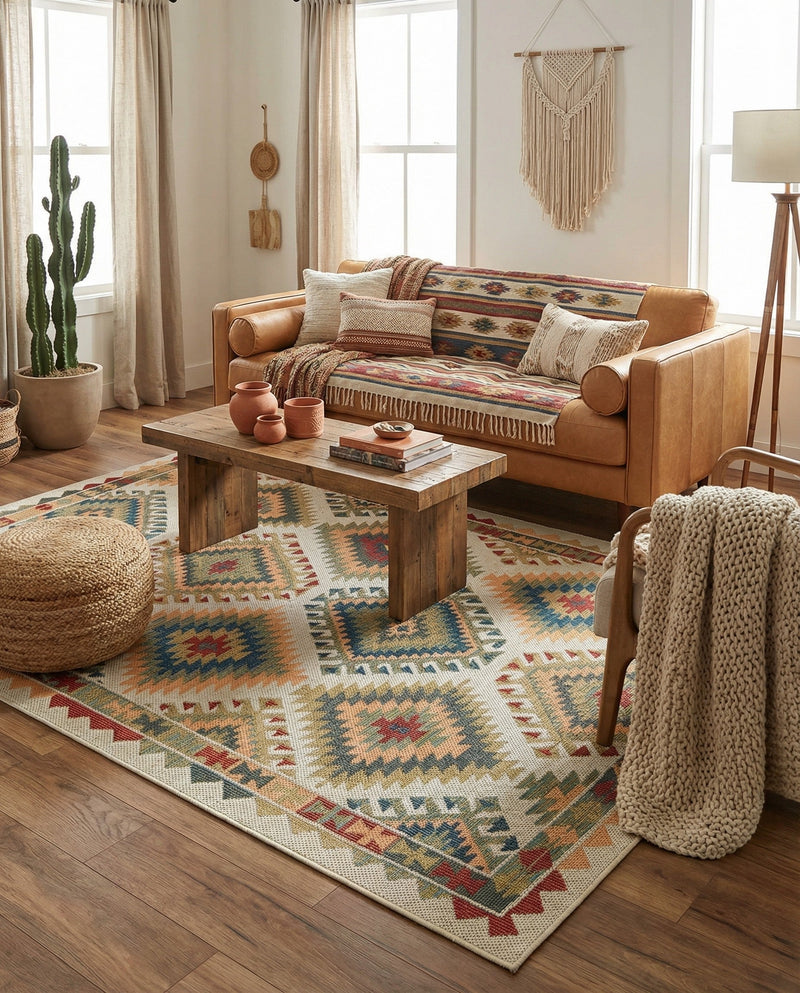 Coastal Terrace Collection Area Rug -  Sandbar Rectangle Ivory  lifestyle 11