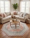 Beverly Grove Collection Area Rug -  Fairfax (Rose) Octagon Rose  lifestyle 60