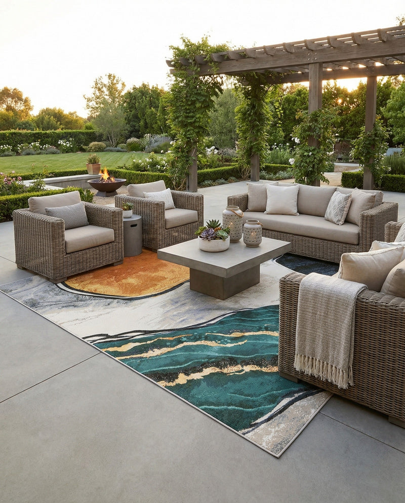 Urban Terrace Collection Area Rug -  Pavilion Square Multi  lifestyle 43
