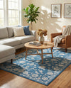 Charleston Elegance Collection Area Rug -  Seaport (Blue) Rectangle Blue  lifestyle 22