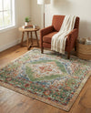 Savannah Soiree Collection Area Rug - Serengeti (Green) Square Green  lifestyle 32