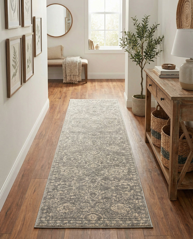 Seville Stripes Collection Area Rug -  Cordoba (Gray) Runner Gray  lifestyle 71