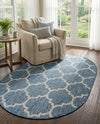 Savannah Pergola Collection Area Rug - Arbor (Navy Blue) Oval Navy Blue  lifestyle 94
