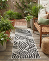 Seaside Blooms Collection Area Rug - Verdure (Charcoal Ivory) Runner Charcoal Ivory  lifestyle 26
