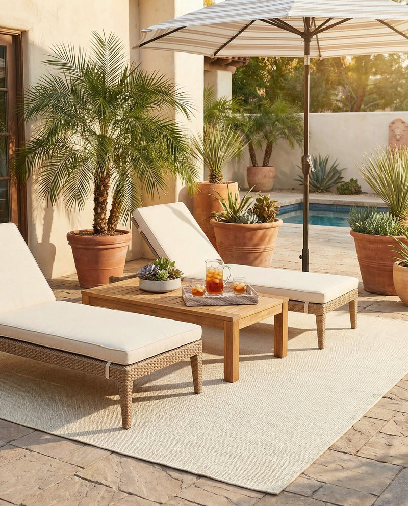 Jill Zarin Sedona Oasis Outdoor Collection Area Rug - Coconino (Pebble Stones) Square Pebble Stones  lifestyle 45